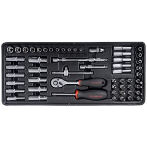 FIXMAN Tray 56 Piece 1/4' Drive Sockets And Accessories